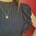 Cheerful Lacy Gold & Opal Flower Pendant