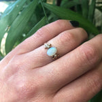 Rose Gold Opal and Pearl Ring Circa 1890