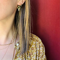 Twisted O Earrings by Brunet with Vintage Pearl Drop