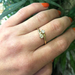 Antique Crossover Old Mine Cut Diamond Ring