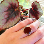 Vivid Blood Red Carnelian & Diamond Ring