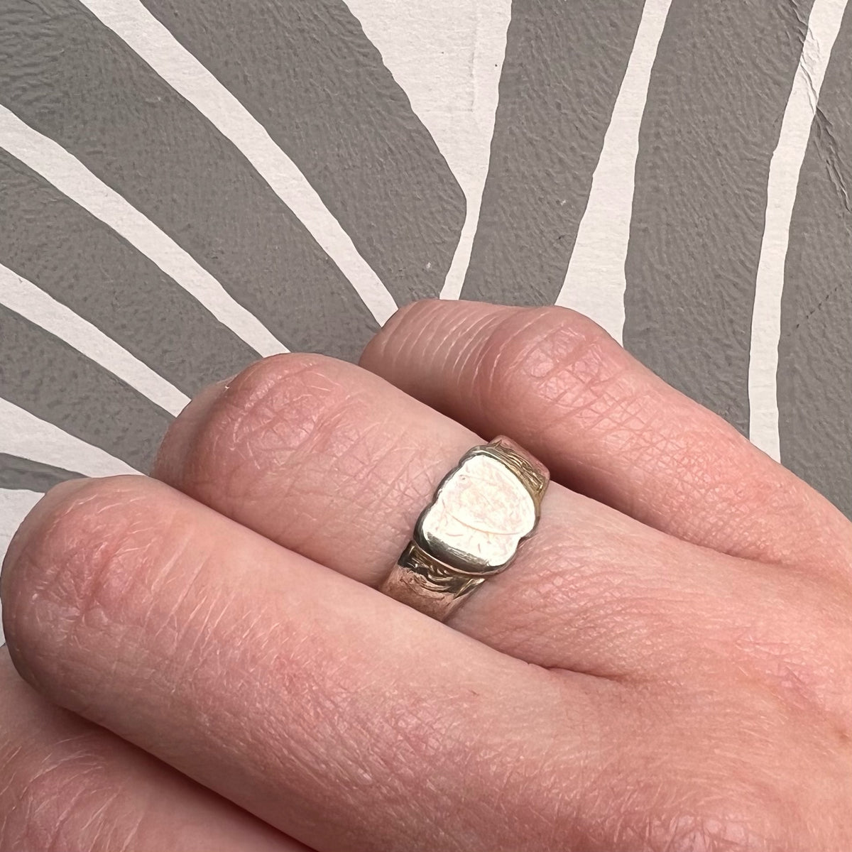 Early American Two Hearts Silver Band