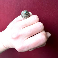 Bohemian Silver Repoussé Dome Ring