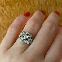 Dynamic White Gold Paisley Diamond Ring