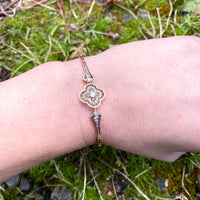 Edwardian Diamond Quatrefoil Bracelet in Platinum & 18k Gold