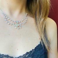 Sparkling Crystal Art Deco Swag Necklace