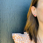 Pink Howlite & Sterling Silver Stud Earrings
