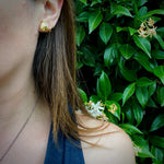 Dazzling Disco Gold Stud Earrings