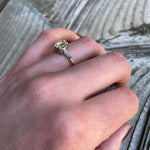 Classic and Unique Emerald Step Cut Diamond Ring