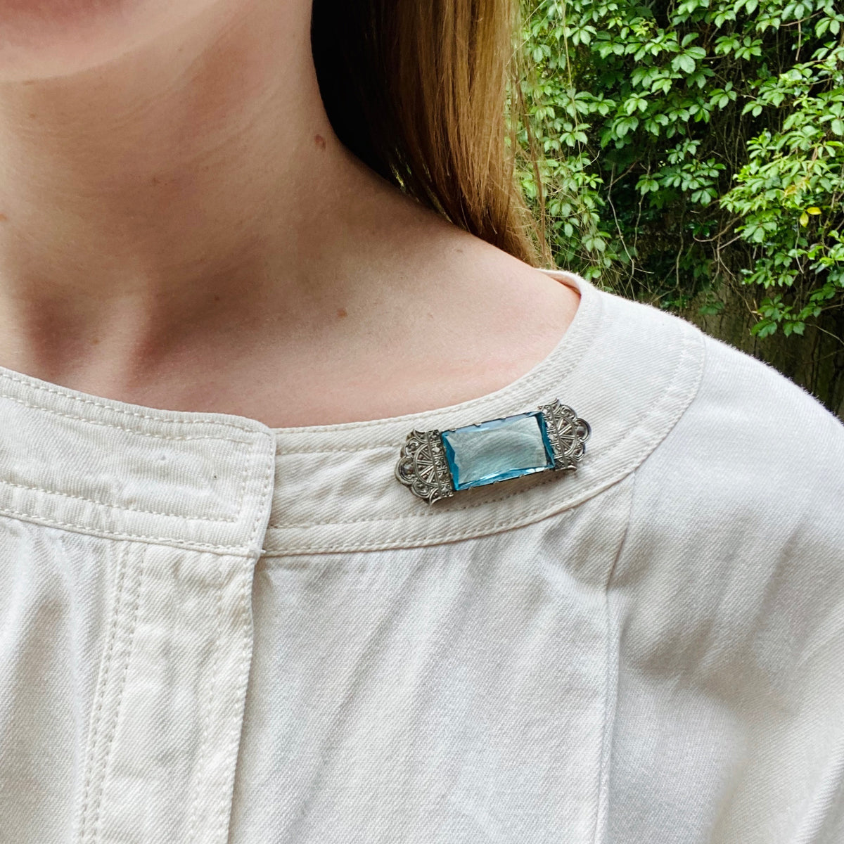 Something Old & Blue Art Deco Brooch