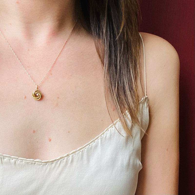 Victorian Love Knot Gold & Pearl Pendant