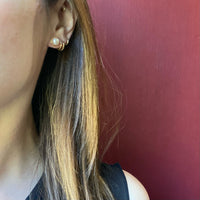 Creamy Pearls Nestled in Gold Bezel Studs