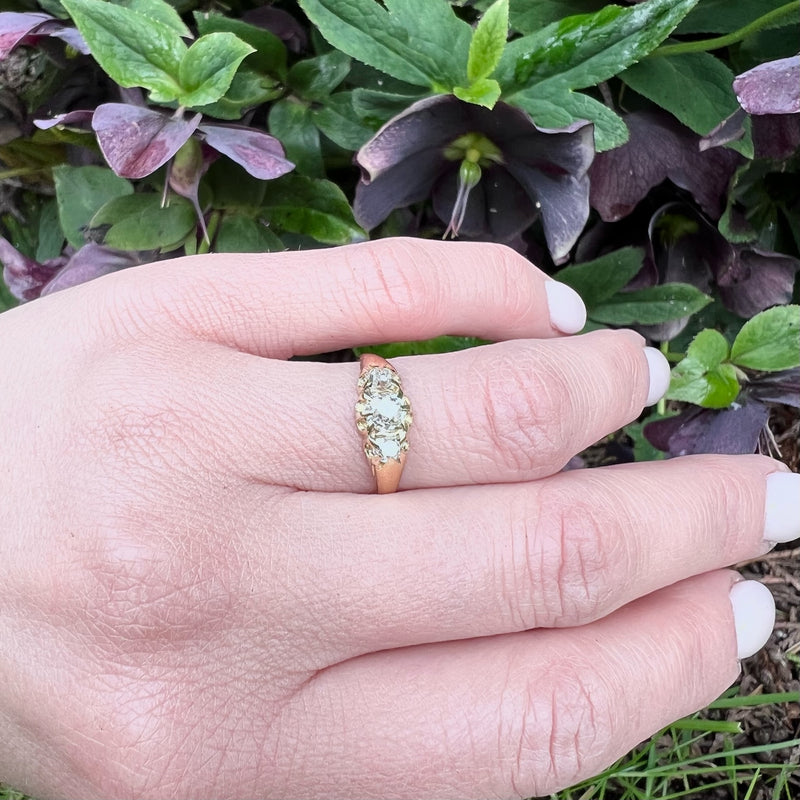 Dazzling Antique Diamond & 18k Trilogy Ring