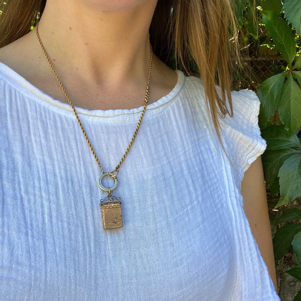 Victorian Nautical Locket Engraved with Sail Boat