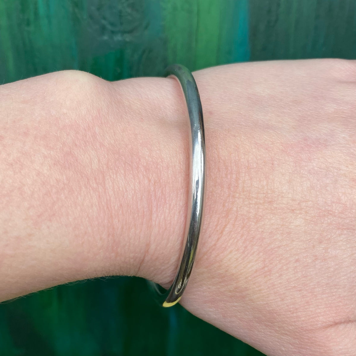 Taxco Sterling Silver Tube Bangle Bracelet