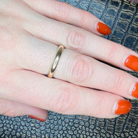 Mid Century Deep Half Round Gold Wedding Band