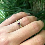 New Old Stock Vintage Ruby and Diamond Engagement Ring