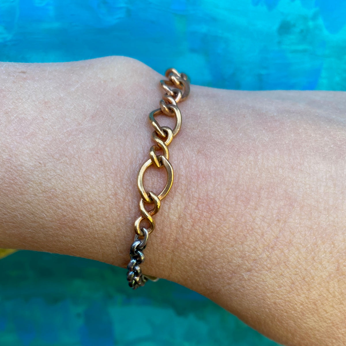 Rose & Silver Married Chain Bracelet