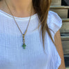 Victorian Green Glass Cross Charm
