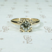 Fleur de Lis Corners Solitaire Engagement Ring