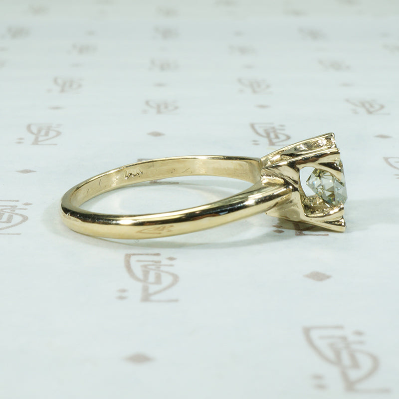 Fleur de Lis Corners Solitaire Engagement Ring