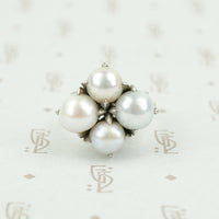1960's Baroque Grey Pearl Cocktail Ring