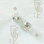 old european cut diamond stud earrings .65tcw in 14k recycled white gold