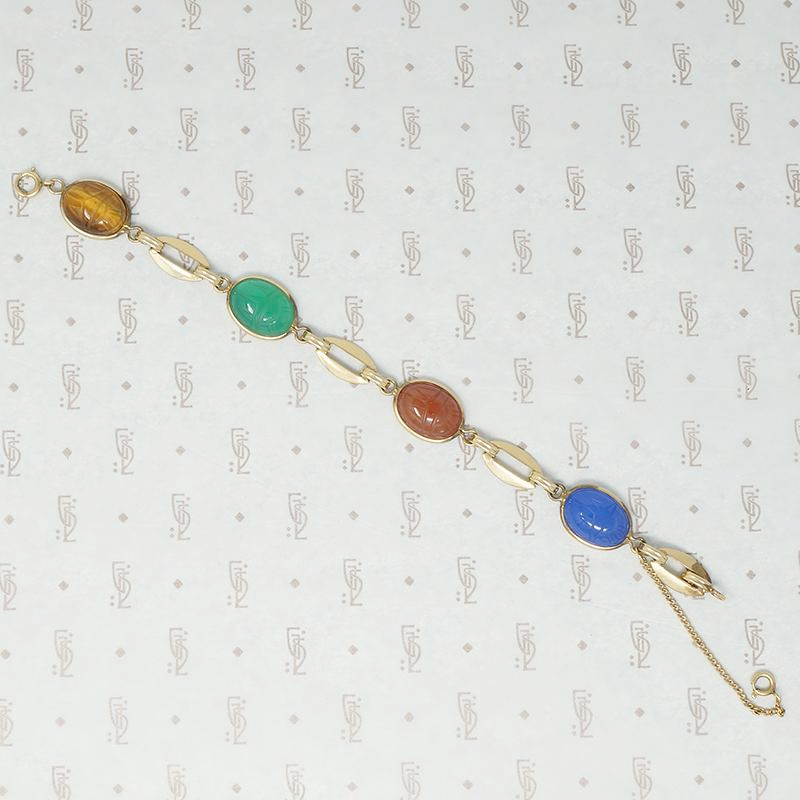 Vintage Stone scarab bracelet