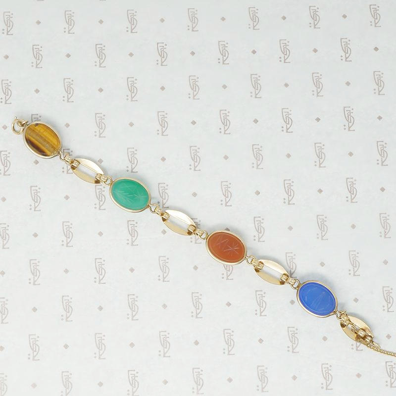 Vintage Stone scarab bracelet back