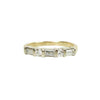 Vintage Yellow Gold Baguette and Round Diamond Band