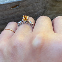 Platinum Marquise Diamond and Imperial Topaz Ring