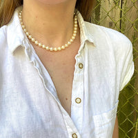 Dreamy Vintage Pearl Choker with Gold Clasp