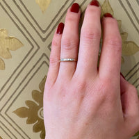 Vintage Three Diamond Band in Two Tone Gold