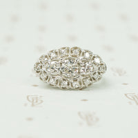 Sparkling 1950's White Gold Ring Covered in Diamonds