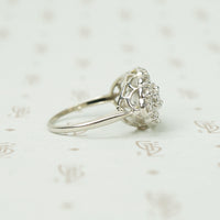 Sparkling 1950's White Gold Ring Covered in Diamonds