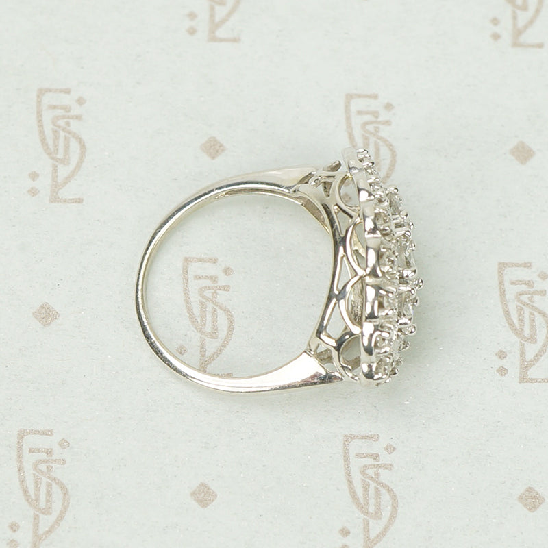 Sparkling 1950's White Gold Ring Covered in Diamonds