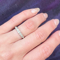 Geometric Diamond & 18k White Gold Deco Band