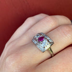 Art Deco Ruby and Diamond Panel Ring