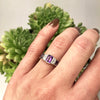 Regal Amethyst and Diamond Ring in Platinum topped 18k Yellow Gold