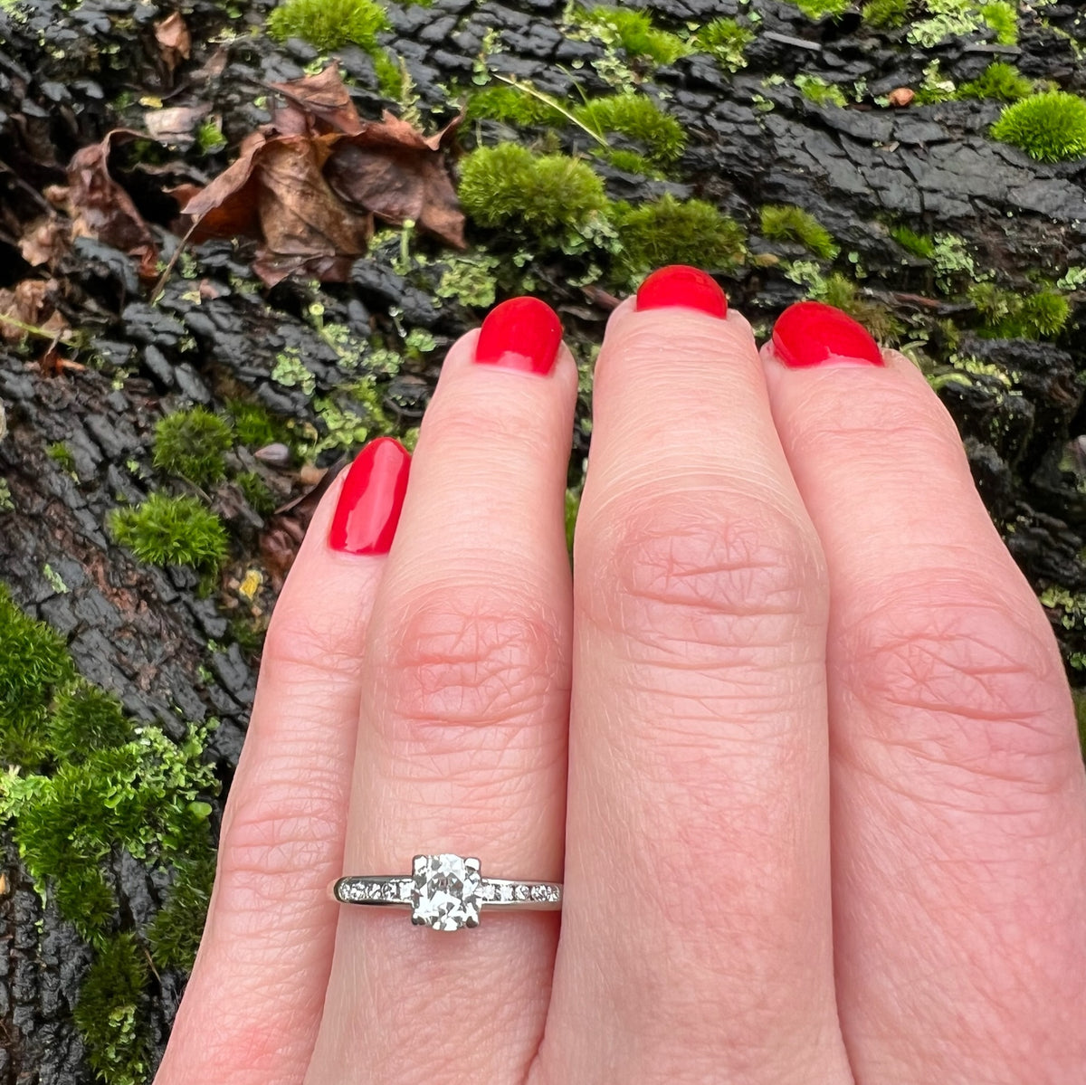 Refined Two Tone Diamond Engagement Ring