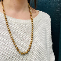 Graduated Petrified Mastodon Tusk Bead Necklace