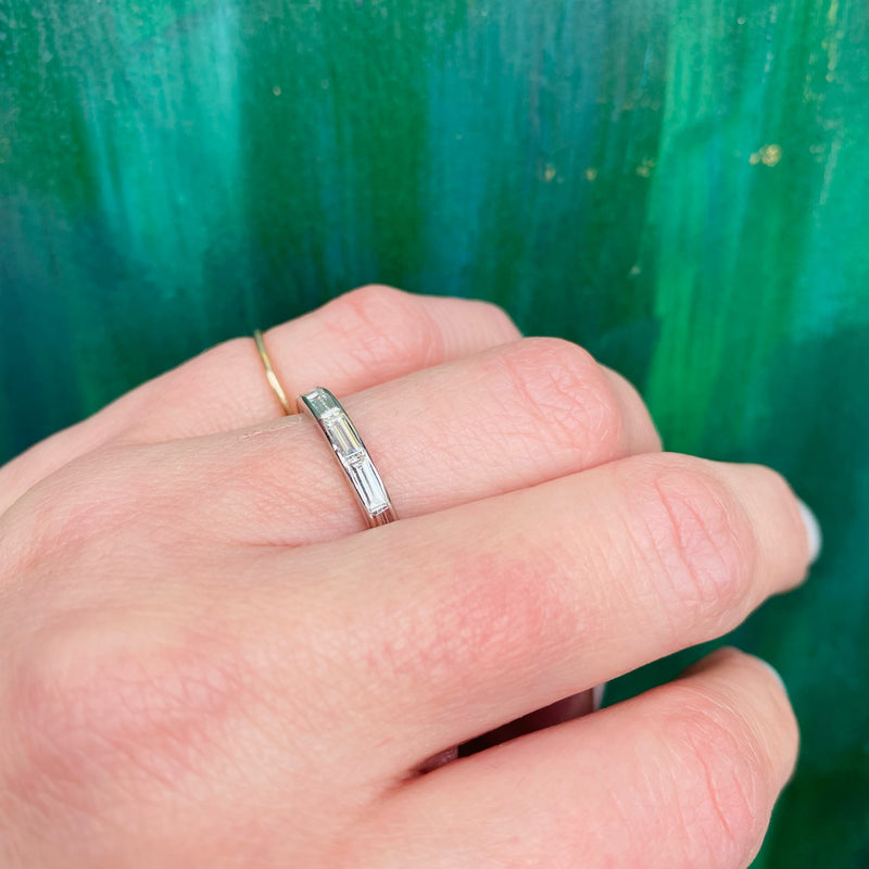 Elegant 1940's Baguette Platinum Eternity Band