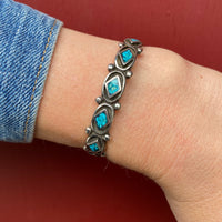 Petite Vintage Cuff with Geometric Inlay