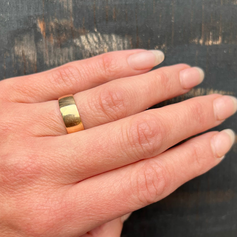 Gold Wedding Band with Subtle Taper