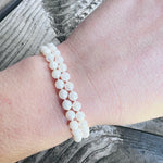 Double Strand Pearl & Gleaming Gold Bracelet