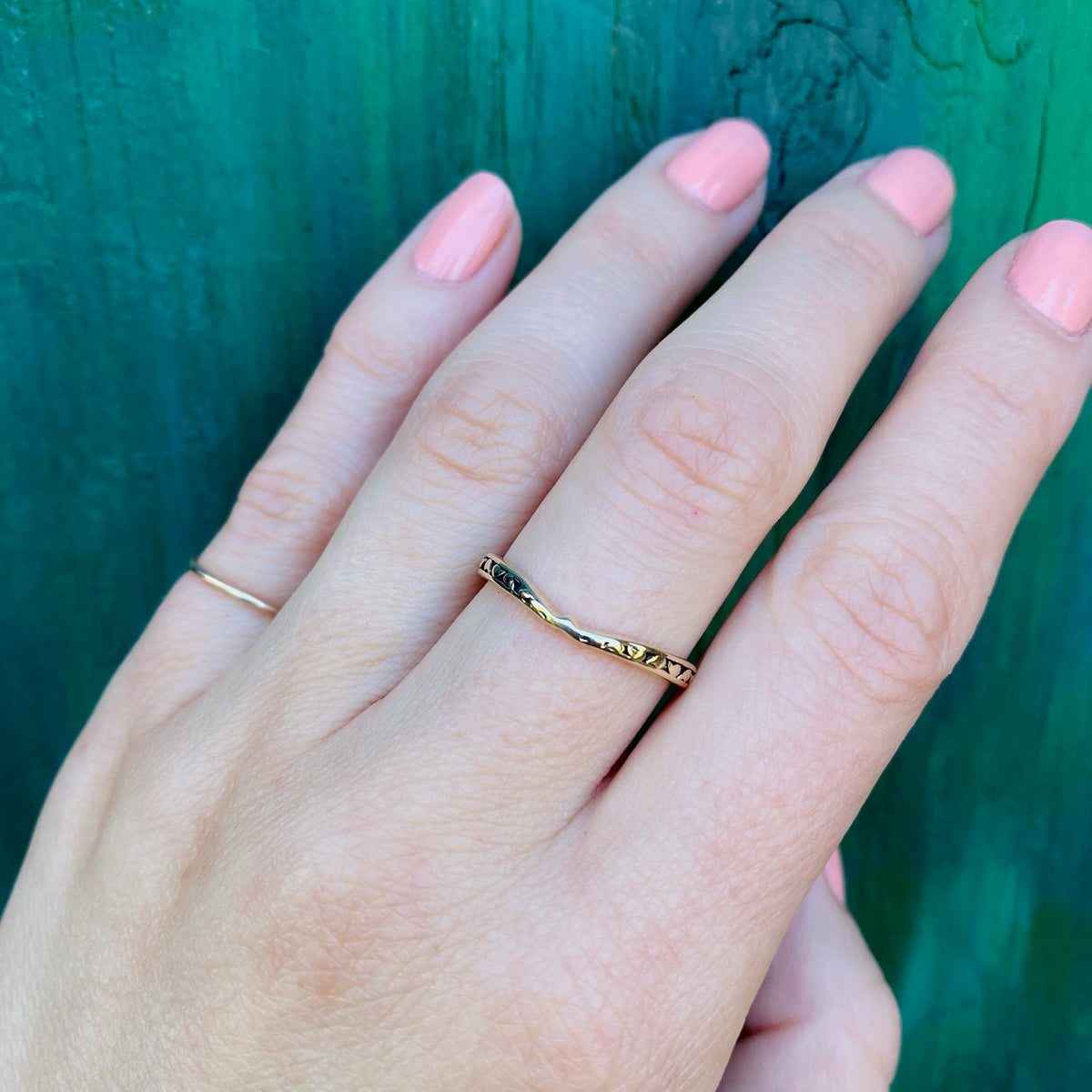Engraved Gold Nesting Wedding Band by Artcarved