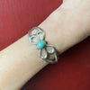 Petite Sand Cast Silver Butterfly Cuff Bracelet