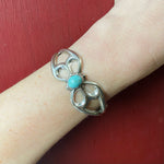 Petite Sand Cast Silver Butterfly Cuff Bracelet