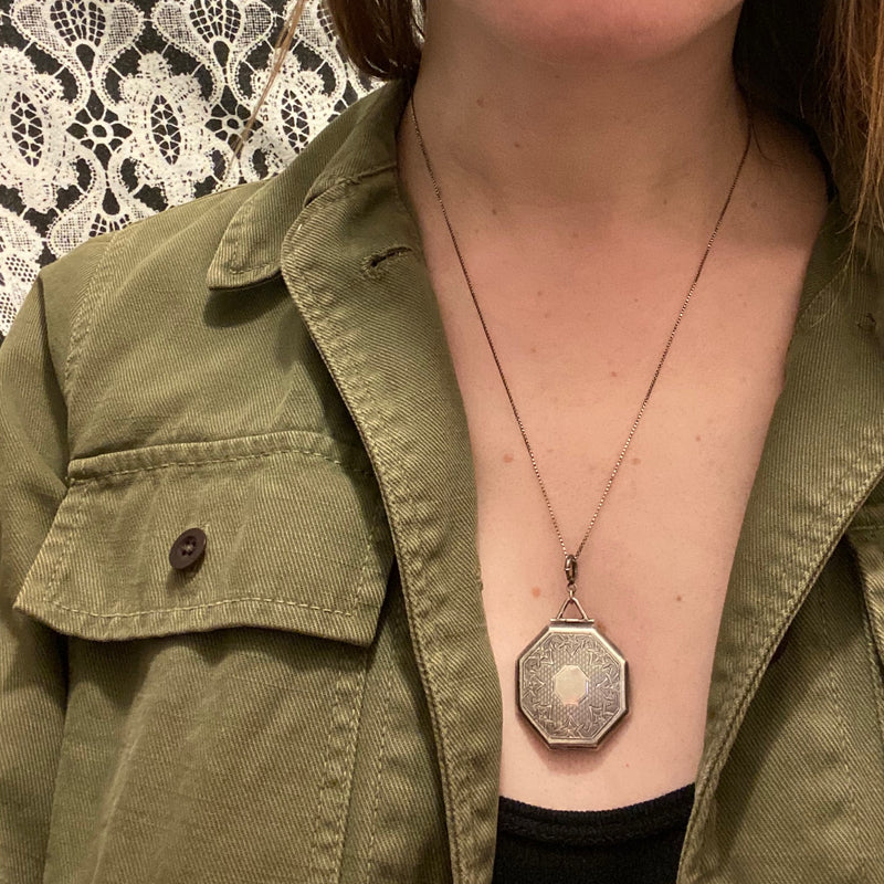 Vintage Engraved Sterling Locket