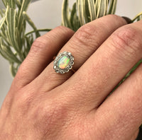 Vintage 1915 Opal and Diamond Ring